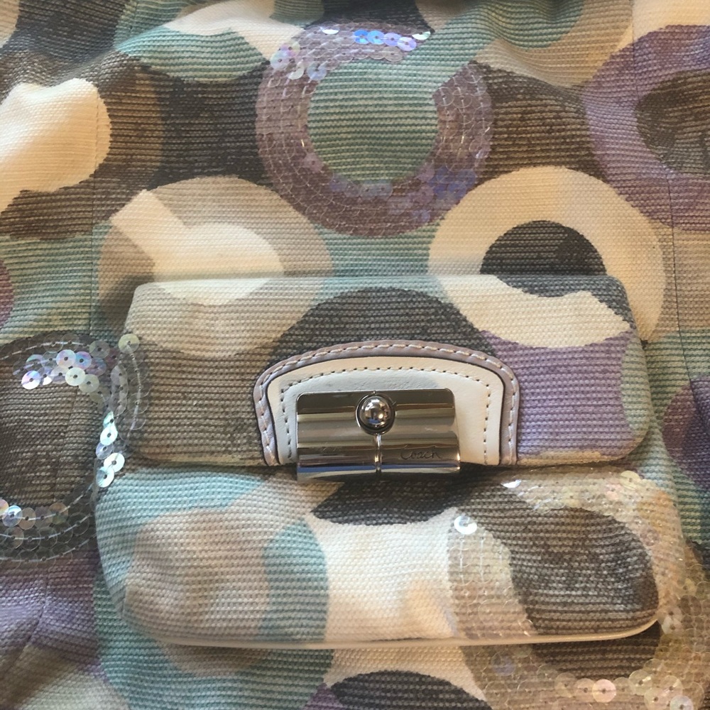 Coach Kristen Hobo Op Art Canvas and Leather